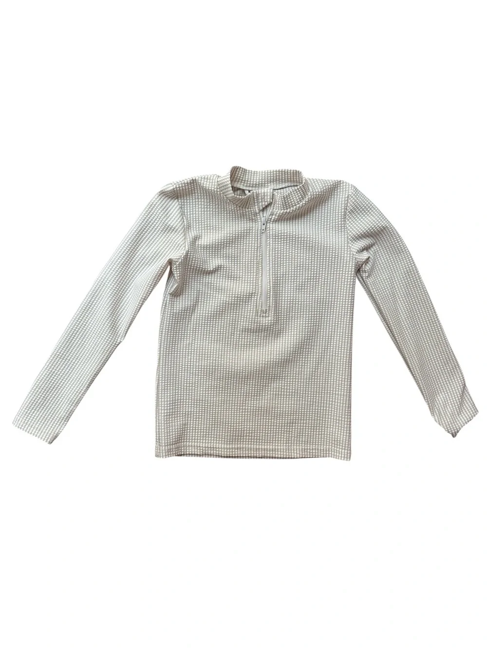 Imagine Perry Cream White Stripe Rash Guard Top Size 5/6